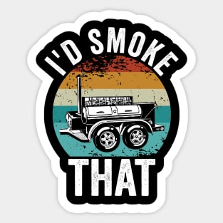 Funny Grilling Dad BBQ Season Id Smoke That Sticker